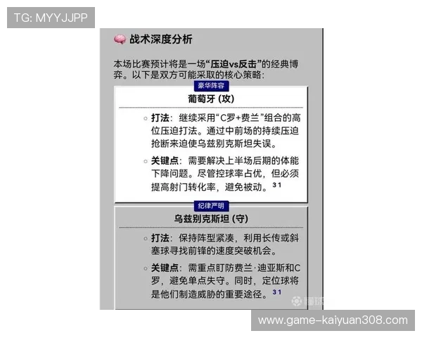 2026年世界杯葡萄牙VS乌兹别克斯坦比赛赛程时间安排与战术分析